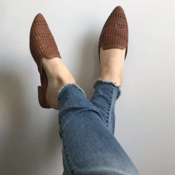 Woven backless slip on mules Clearance